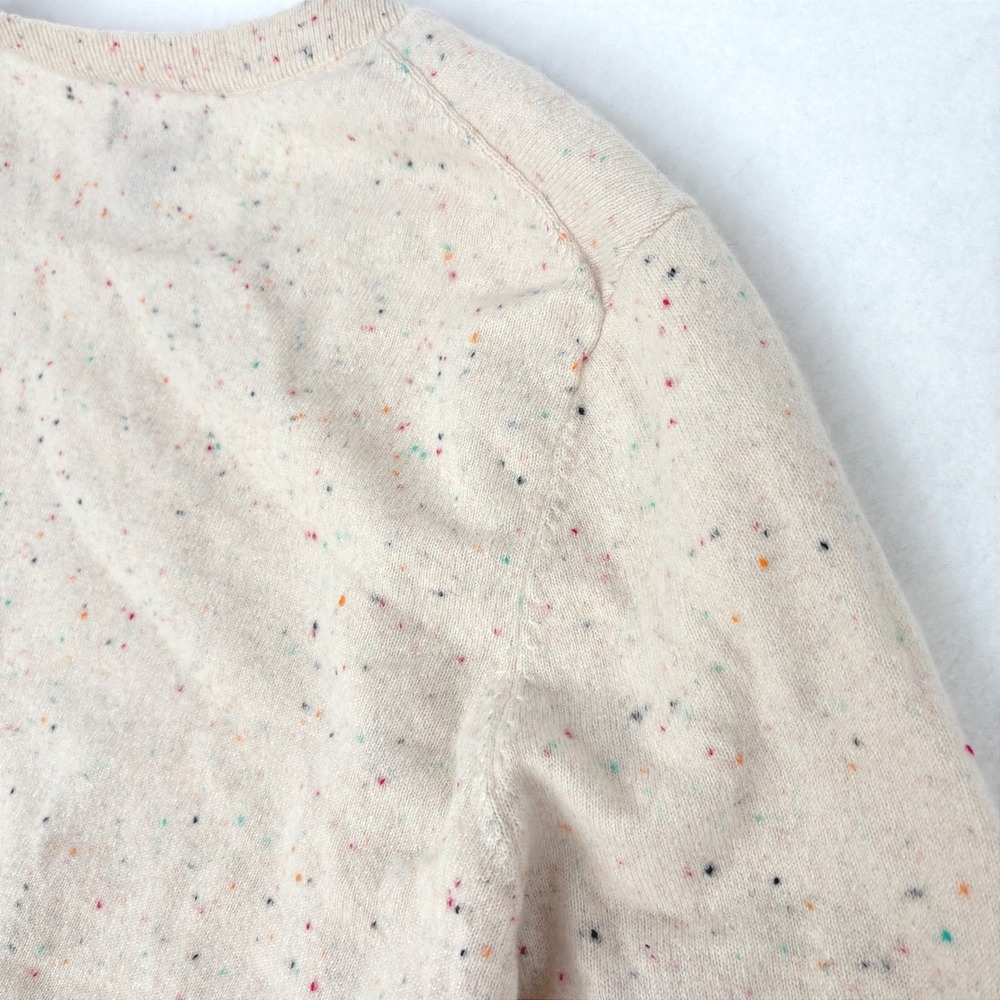 Lands End 3X Speckled Cashmere Sweater Crew Neck Long Sleeve Beige - Picture 3 of 4